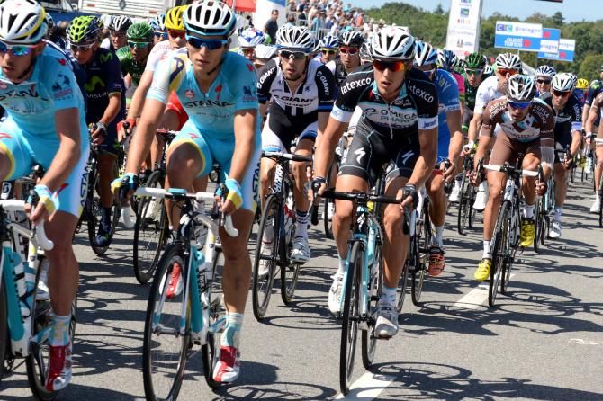 Matteo Trentin (Omega Pharma-Quick Step) crosses the line