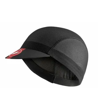 mesh panelled, highly ventilated castelli ac cap designed for hot days and indoor cycling