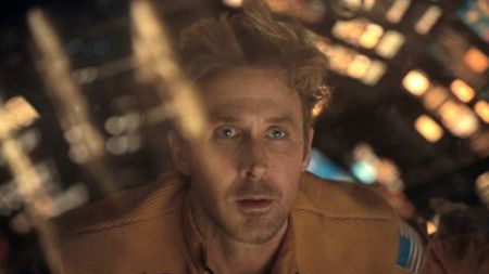 Ryan Gosling looking out into space in Project Hail Mary