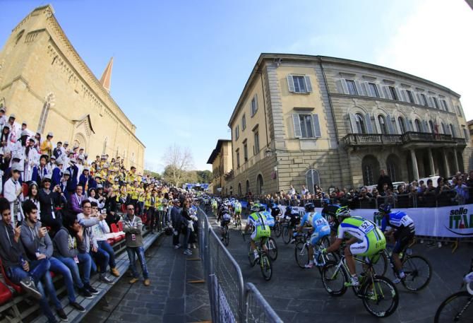The riders head out from the start