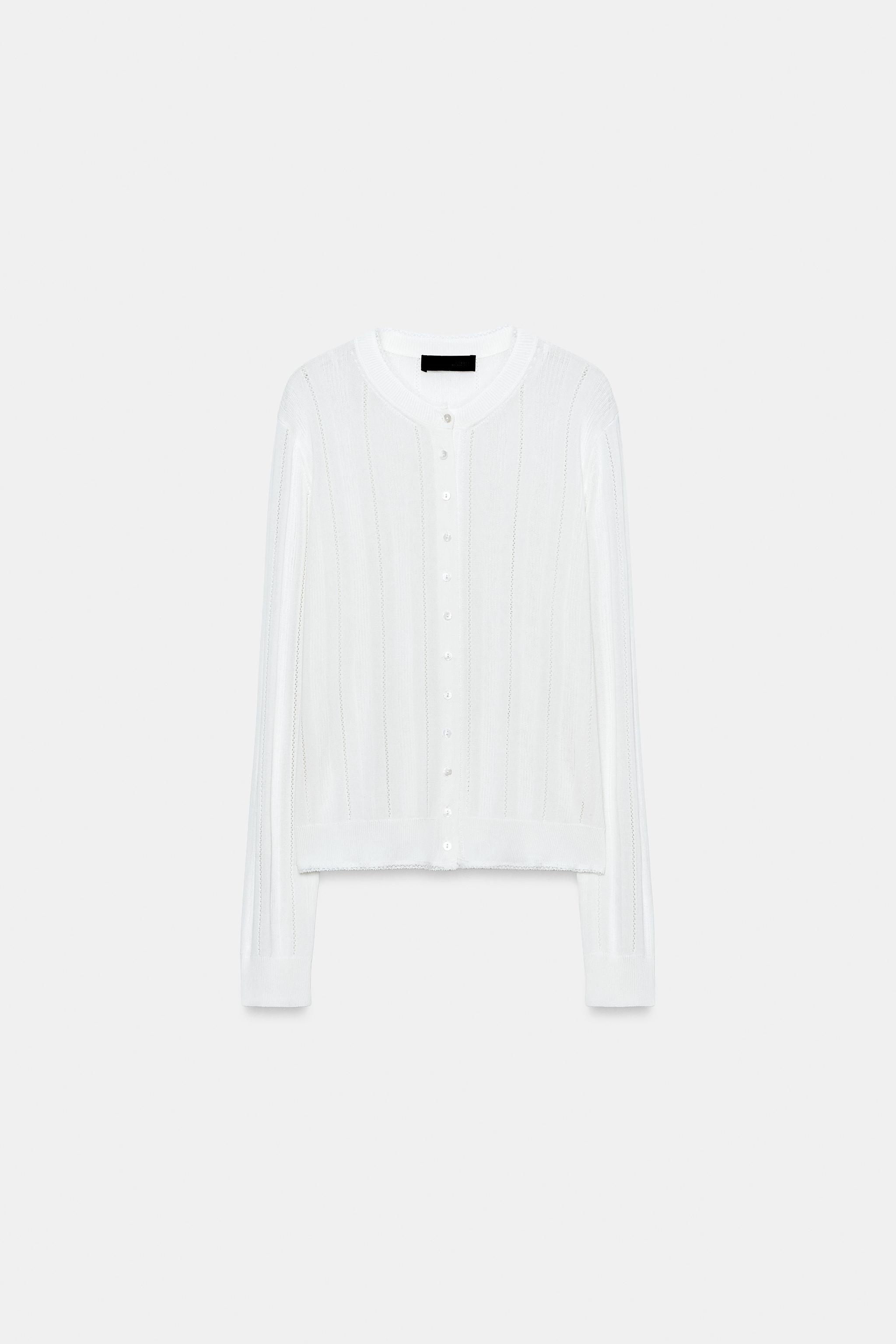 Pointelle Knit Cardigan
