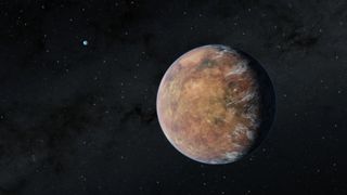 Newly discovered Earth-size planet TOI 700 e orbits within the habitable zone of its star in this illustration. Its Earth-size sibling, TOI 700 d, can be seen in the distance.