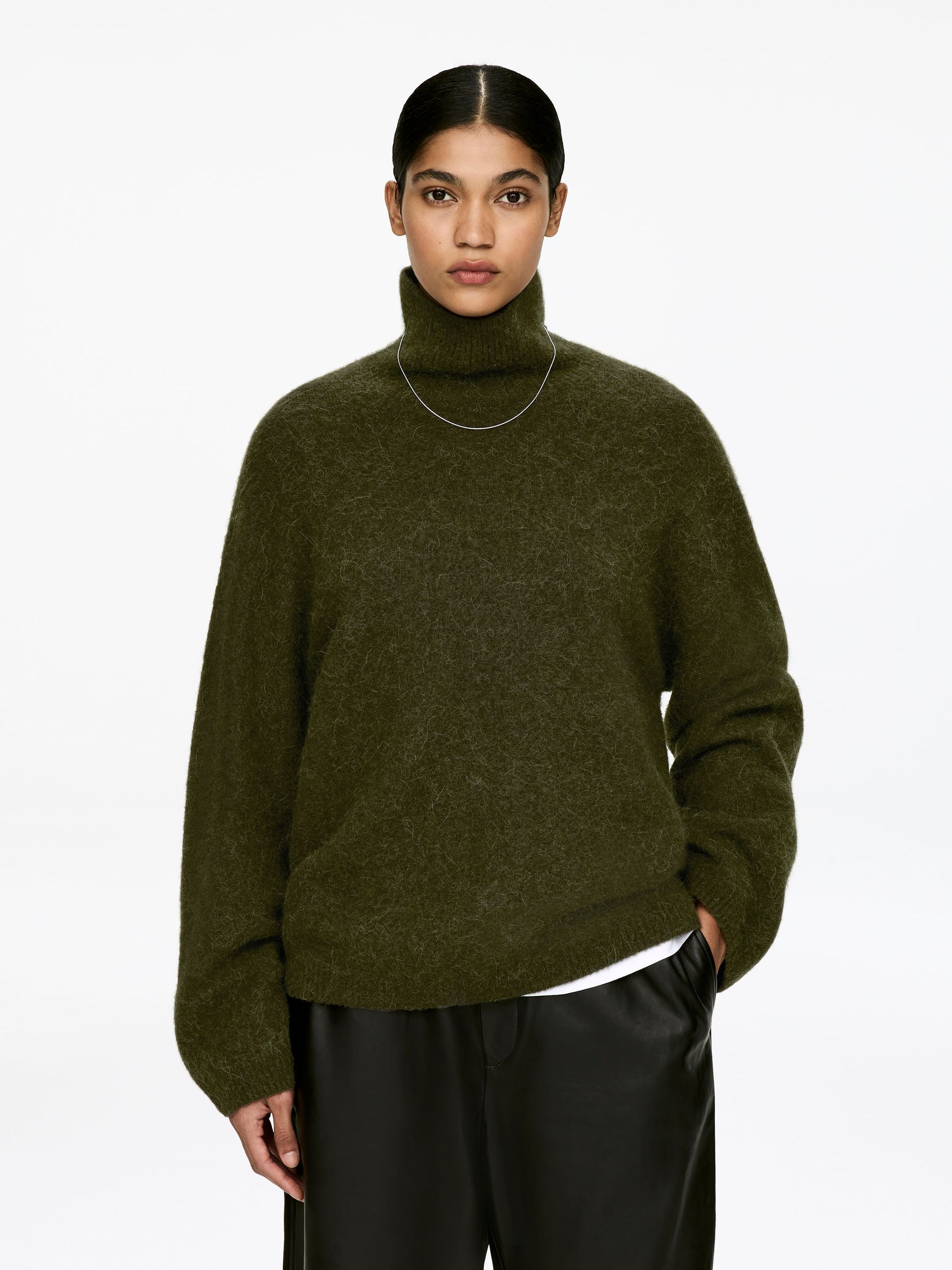 Roll-Neck Jumper – Dark Green – Women – Arket Gb
