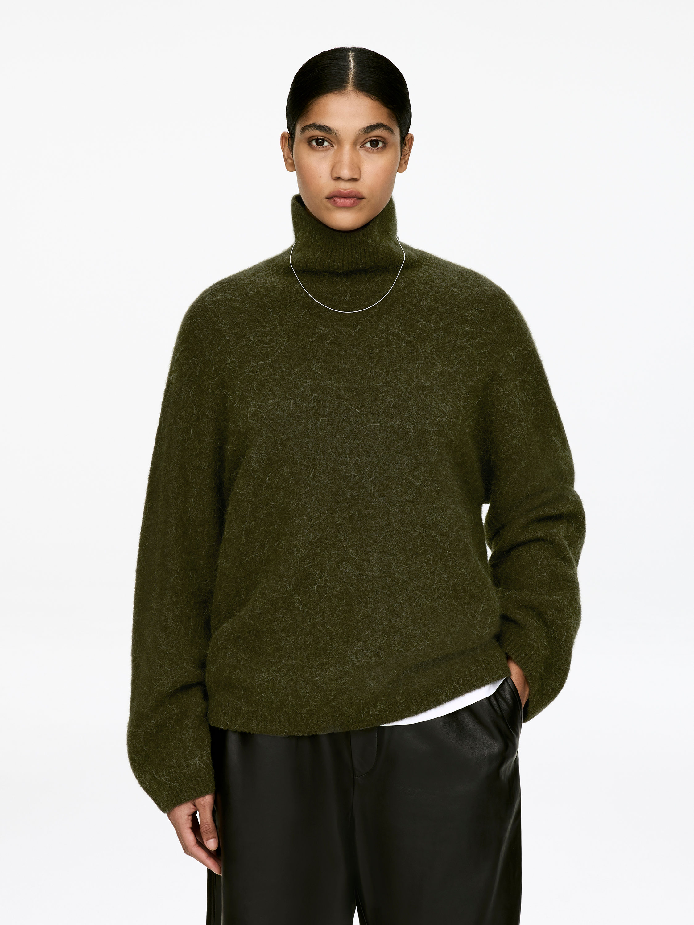 Roll-Neck Jumper – Dark Green – Women – Arket Gb