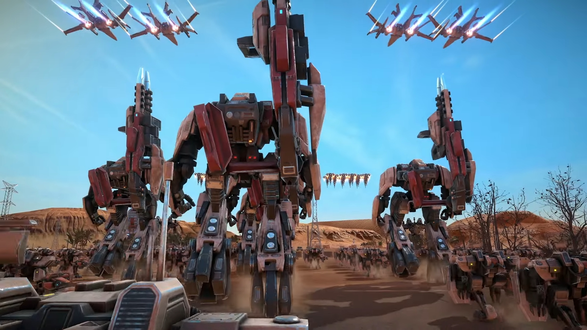 An army of mechs on the march