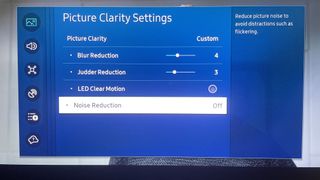 Samsung S95C OLED TV motion handling setup menu