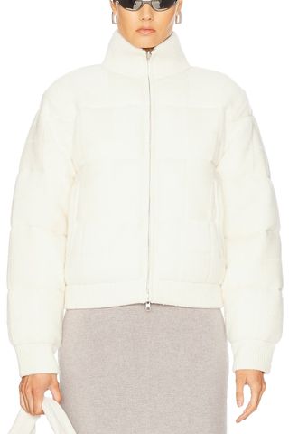 Quilted Cashmere Blend Reversible Puffer Jacket