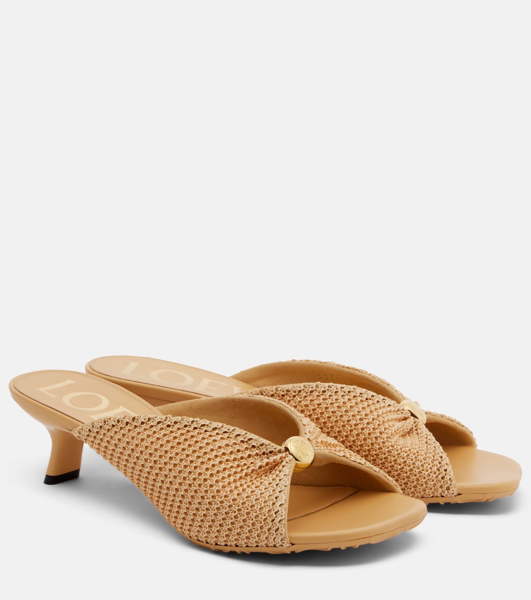 Paula's Ibiza Pebble Soft Mules in Beige - Loewe