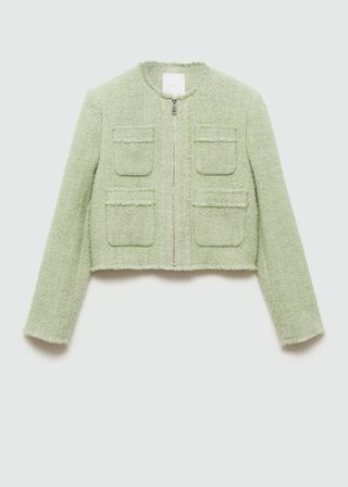 Tweed Jacket With Zip - Women | Mango Usa