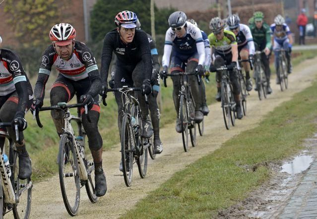 The riders switch to the bike path