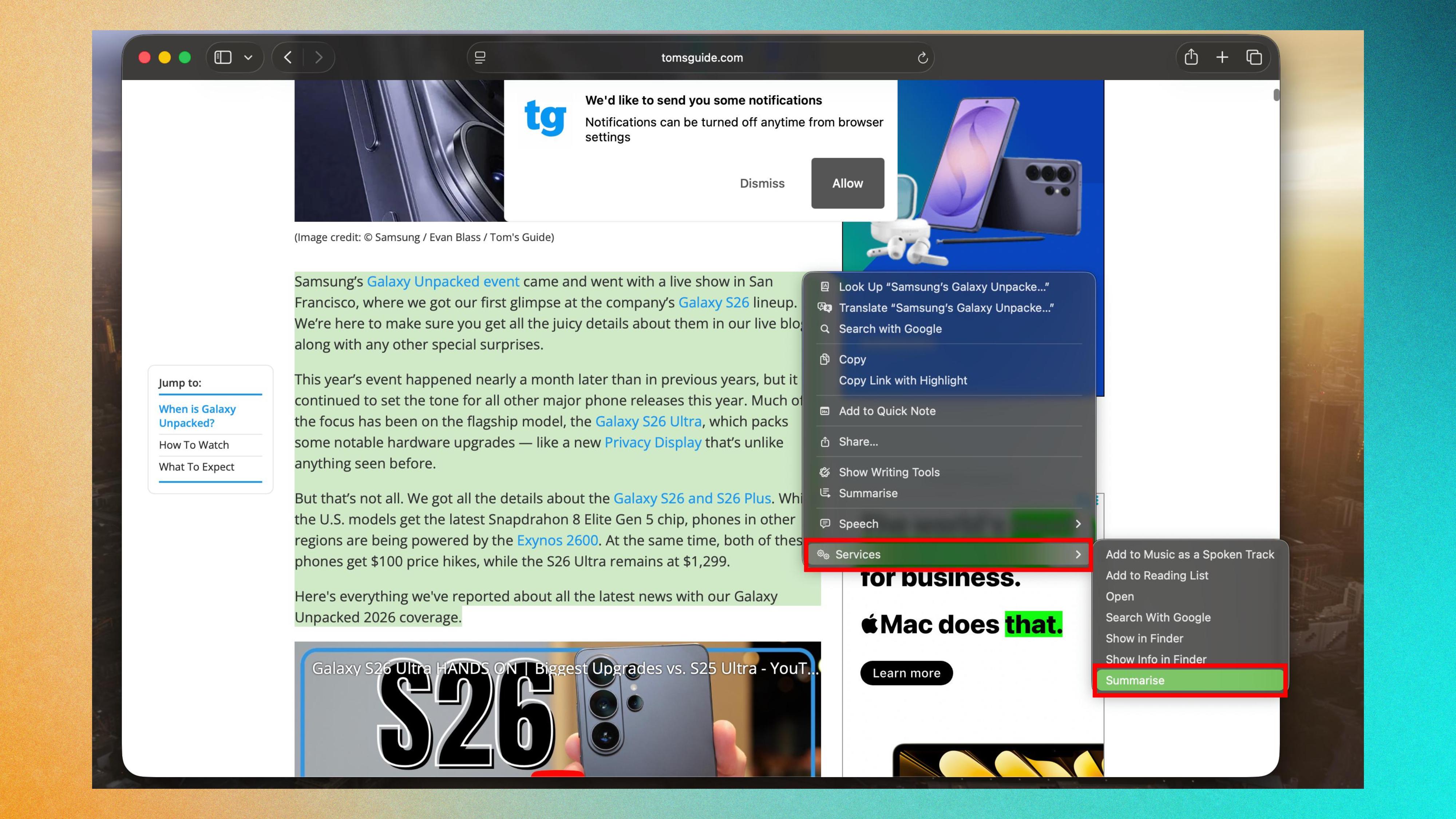Mac Summarize Tool screenshot