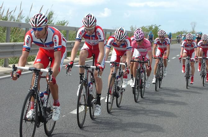 Luca Paolini and his Katusha teammates