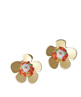 Lele Sadoughi 14K-Gold-Plated & Glass Flower Stud Earrings