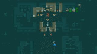 A new Caves of Qud character enters the home of a village elder in Joppa.