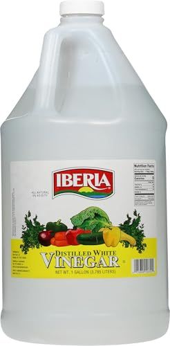 Iberia All Natural Distilled White Vinegar, 1 Gallon - 5% Acidity in a plastic bottle with white screw top lid