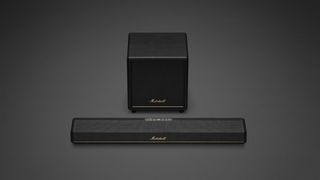 Marshall Heston 60 soundbar below the Marshall Heston Sub 200