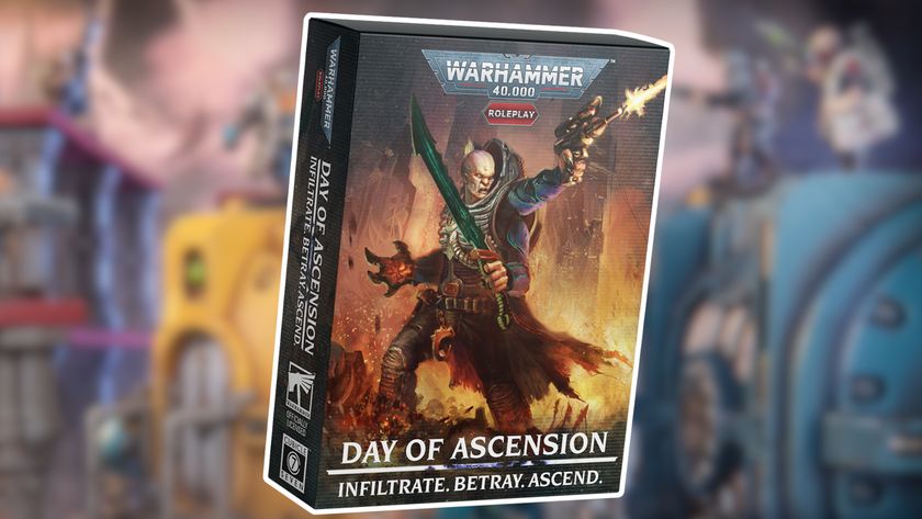 Warhammer 40,000 Day of Ascension box outlined in white against a battle scene from Kill Team