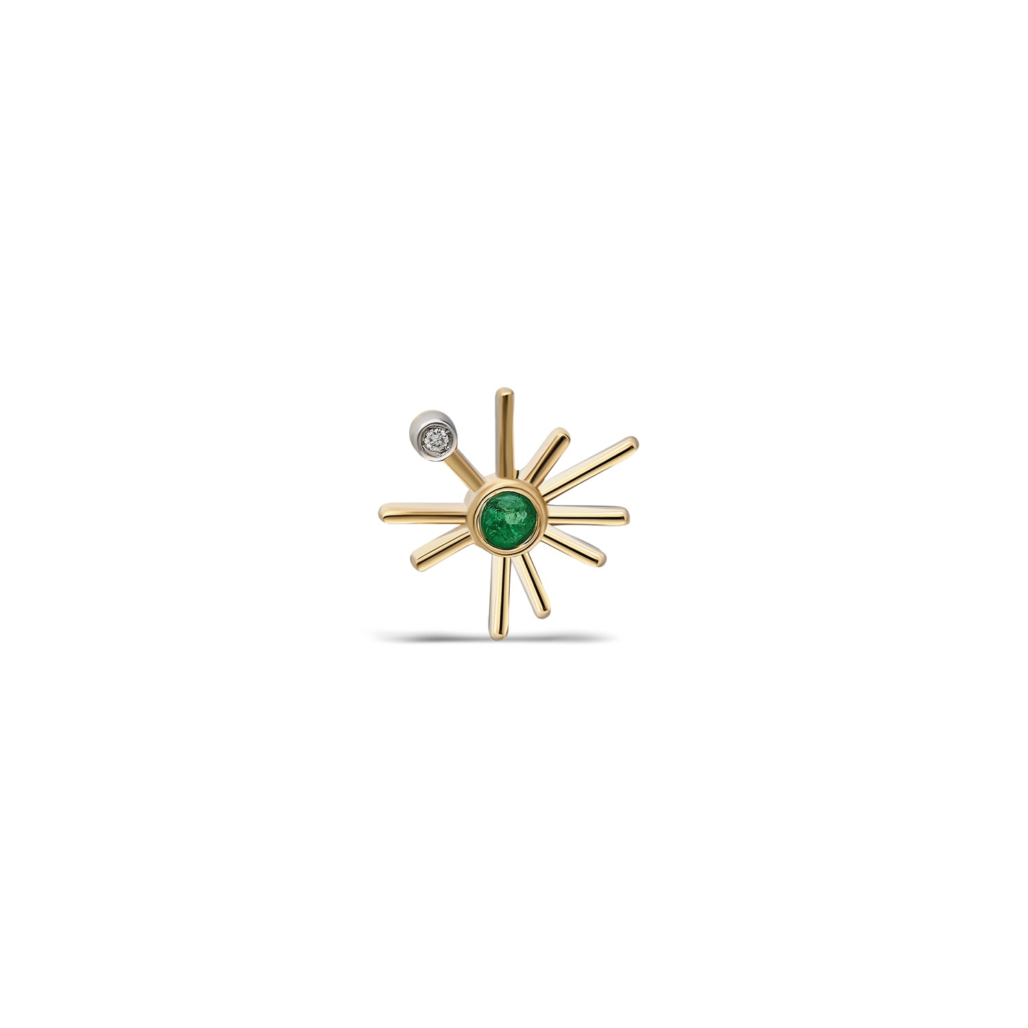 &amp;iexcl;buenos D&amp;iacute;as! Mini Sun Stud Earring - Emerald