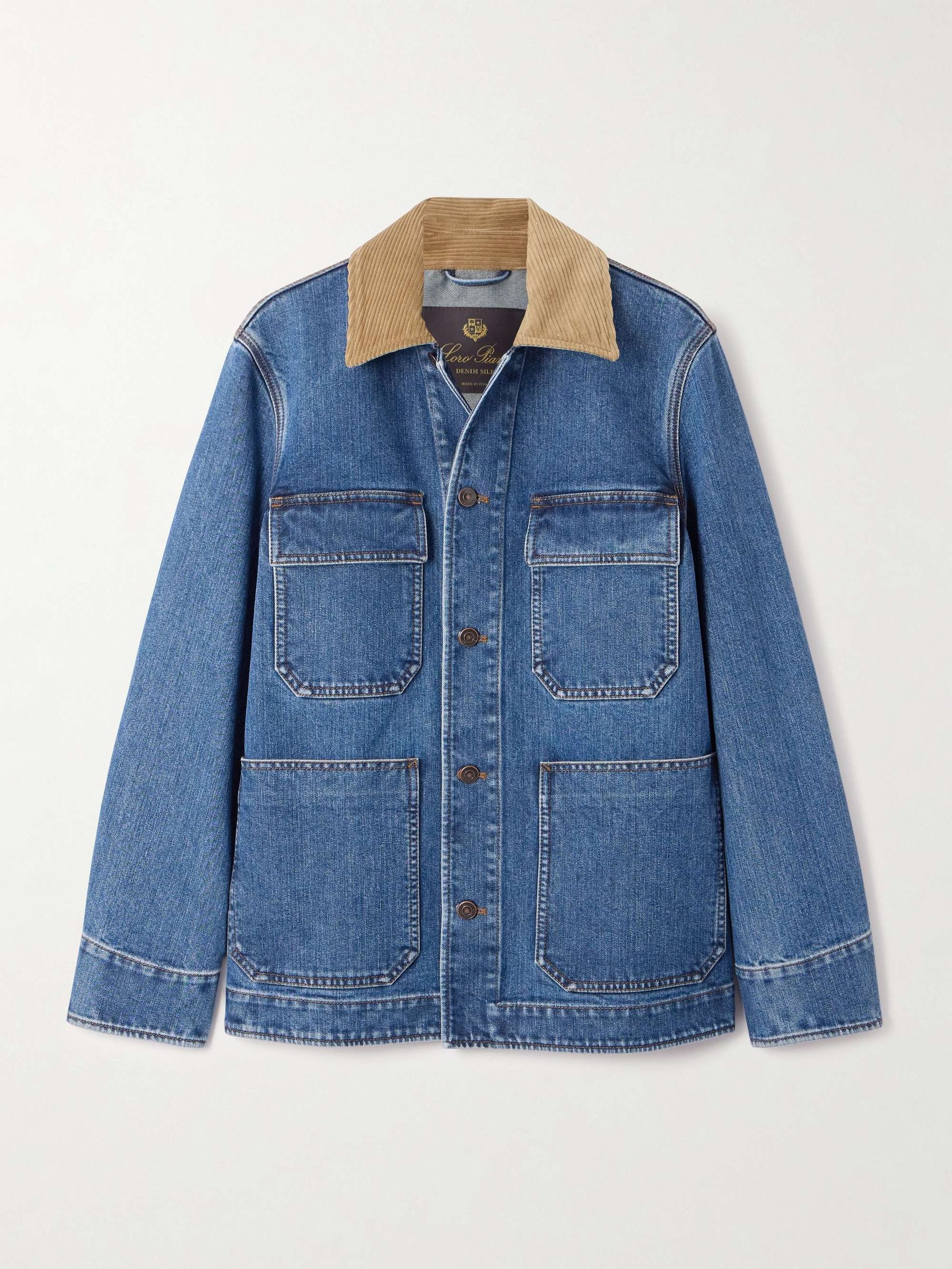 Dean Corduroy-Trimmed Denim Jacket