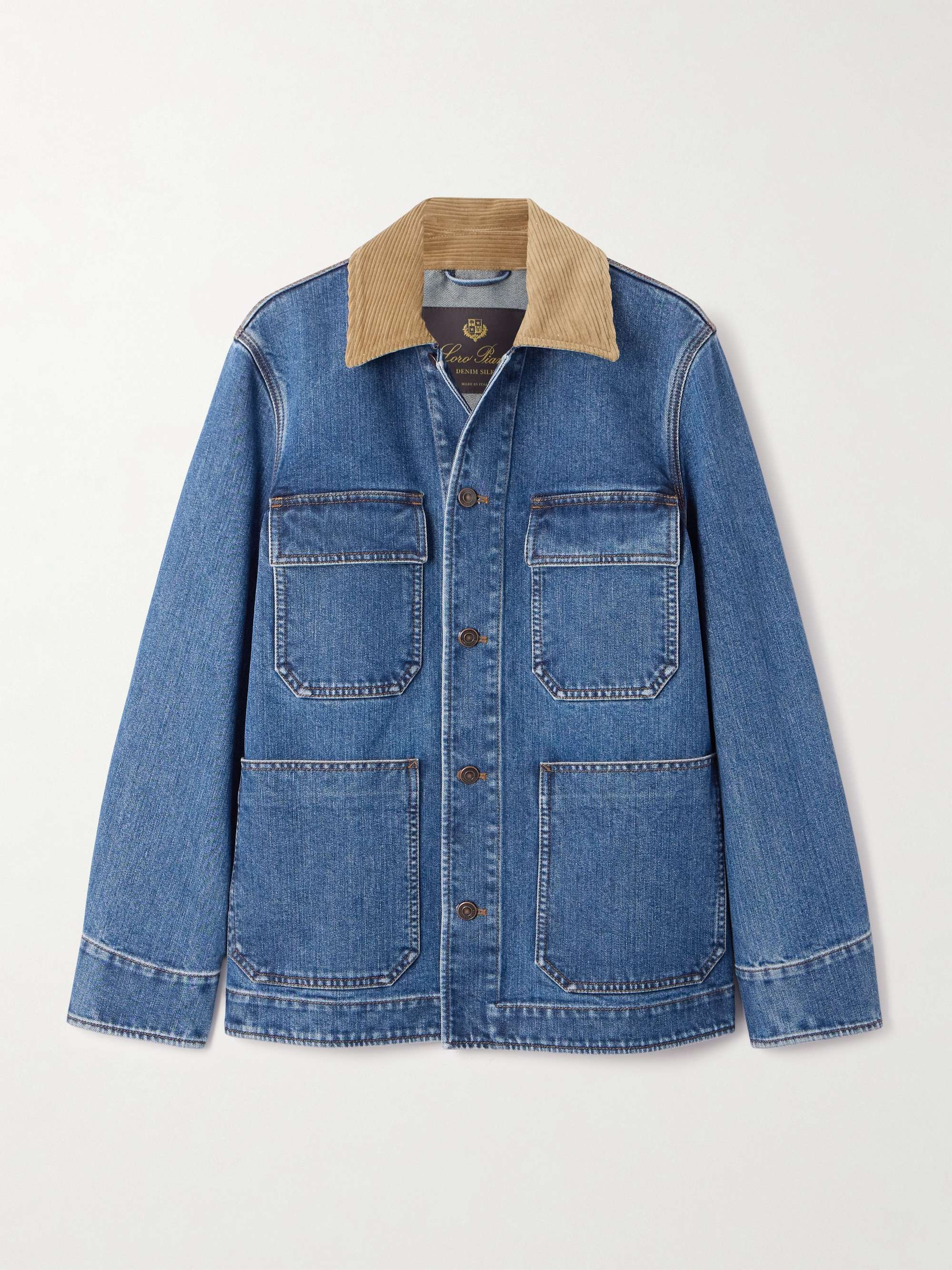 Dean Corduroy-Trimmed Denim Jacket