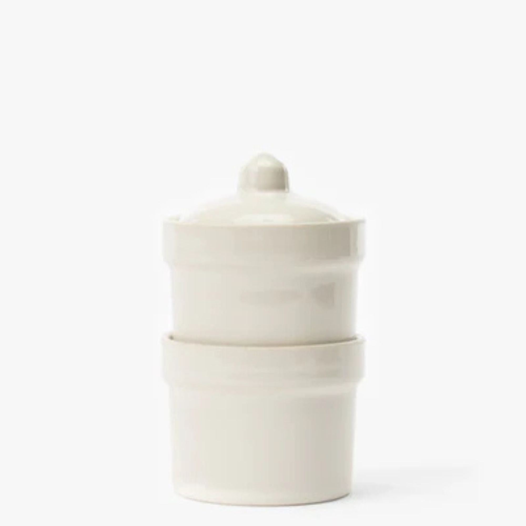 White Stackable Pinch Pots (Set of 2)