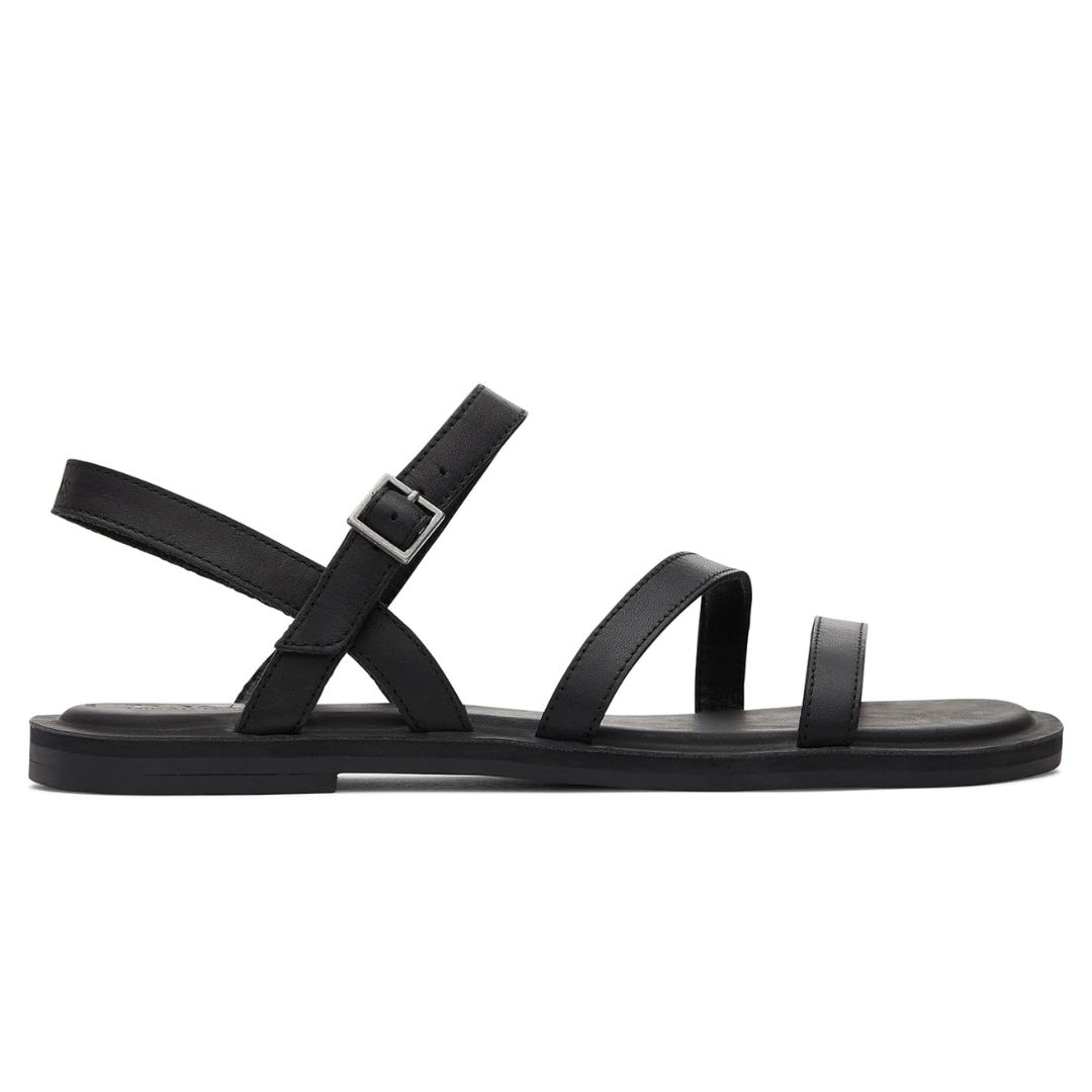 TOMS Kira Black Flat Sandals