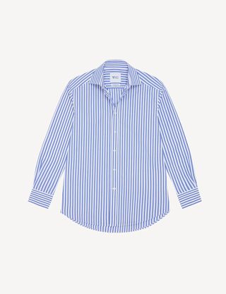 With Nothing Underneath + The Boyfriend: Poplin in Royal Blue Stripe