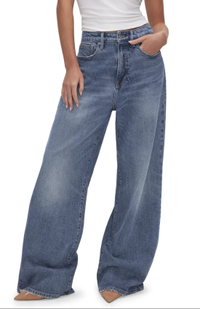 Good American  Good Ease High Waist Wide Leg Jeans