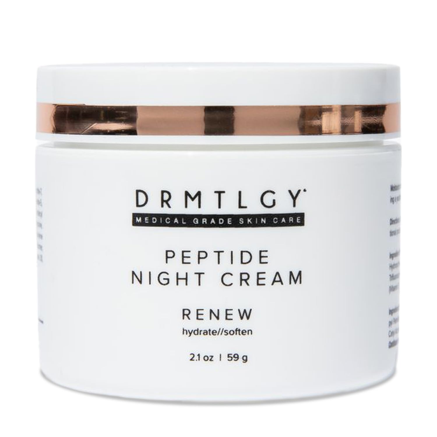 DRMTLGY, Drmtlgy Peptide Night Cream Face Moisturizer. Fragrance Free and Oil Free Hydrating Facial Moisturizer for All Skin Types. 2.1 Oz