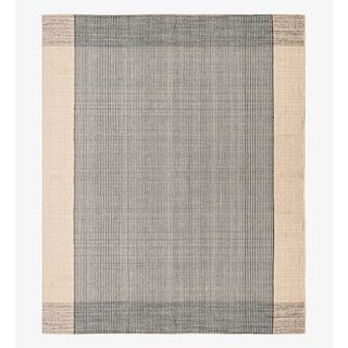 Neutral and gray striped jute rug