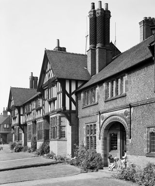 british house with port sunlight and half-timbered house