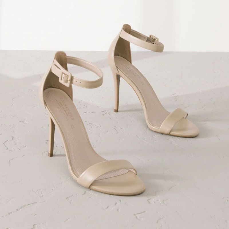 Next , Leather High Round Toe Simple Sandals
