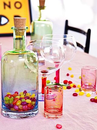 home gifts: coloured stem gin glasses by oliver bonas