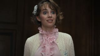 Maya Hawke's Robin dressed formally as a psych student in Stranger Things Season 4