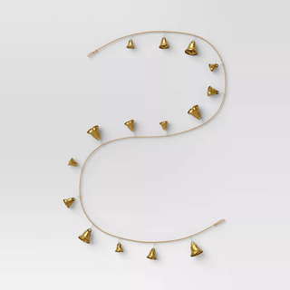 gold metal bell christmas garland