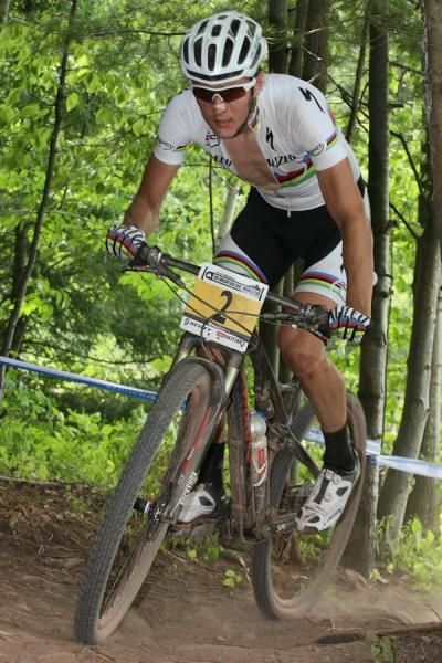 World Champion Jaroslav Kulhavy (Cze) of Specialized settled in mid-pack and withdrew before races end.