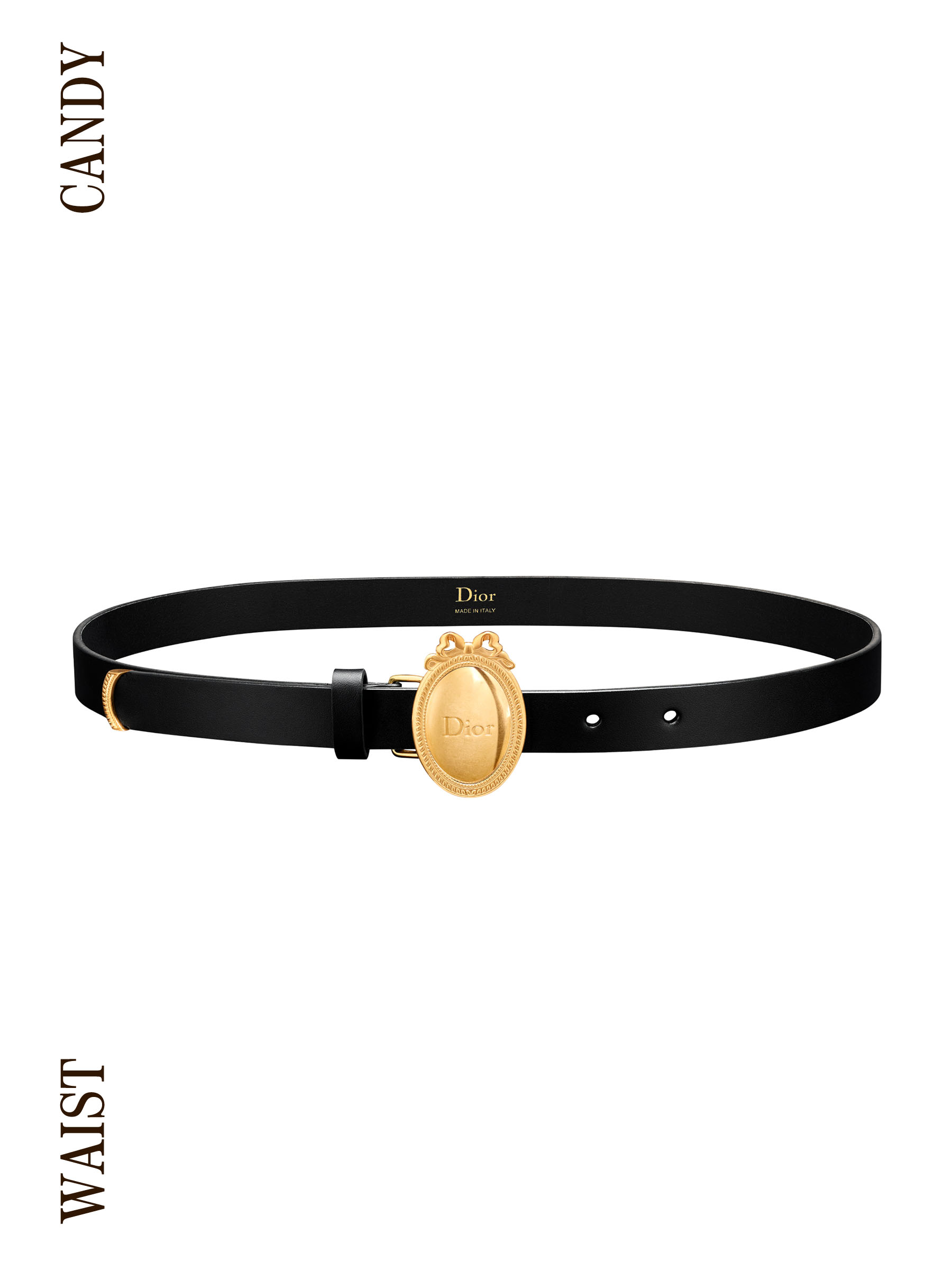 Dior belt with large gold buckle