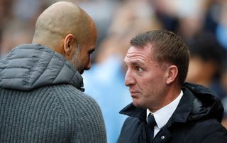 Pep Guardiola and Brendan Rodgers - Leicester v Manchester City live stream, Community Shield