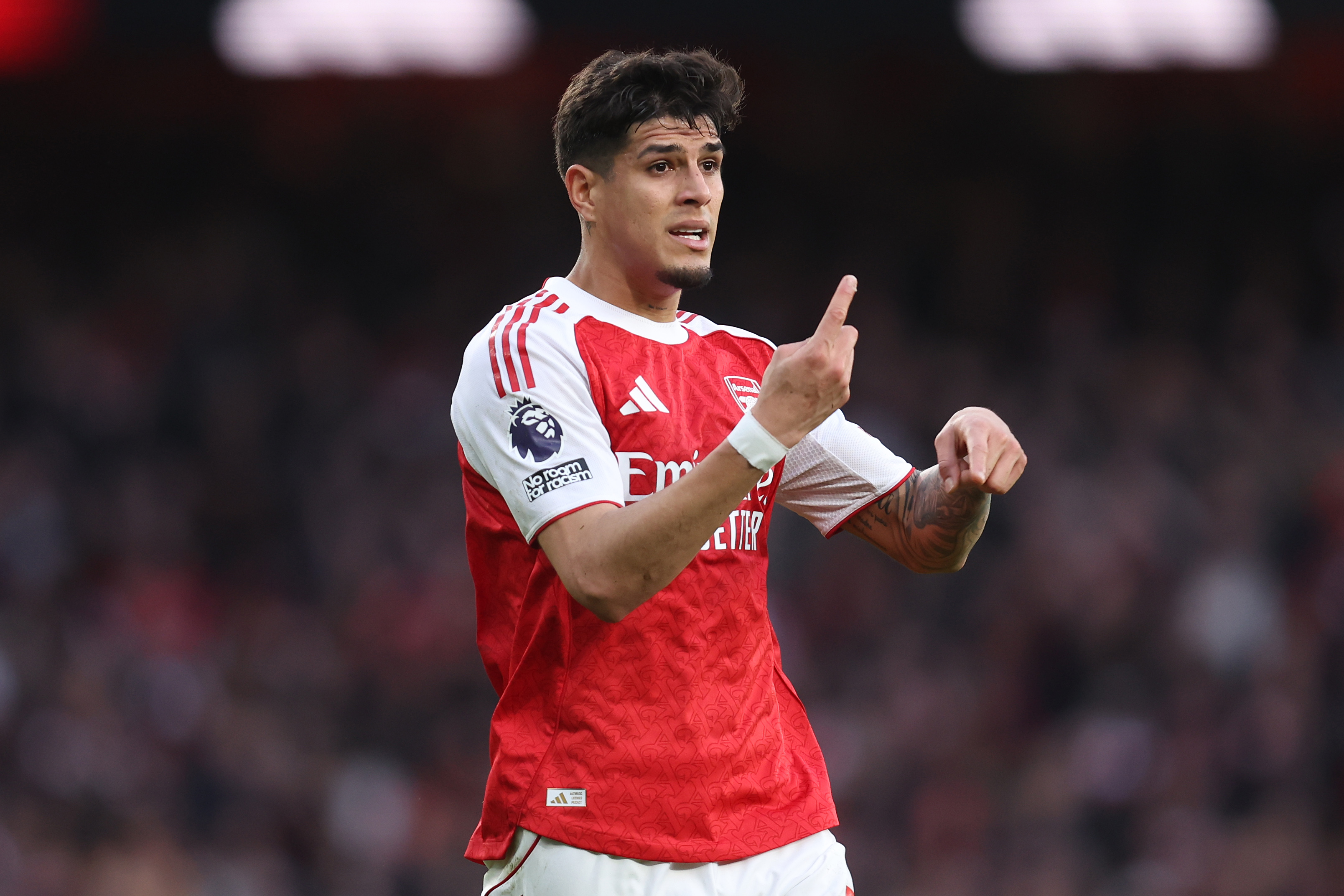 LONDON, ENGLAND - MARCH 1: Piero Hincapie of Arsenal during the Premier League match between Arsenal and Chelsea at Emirates Stadium on March 1, 2026 in London, United Kingdom. (Photo by Charlotte Wilson/Offside/Offside via Getty Images)
