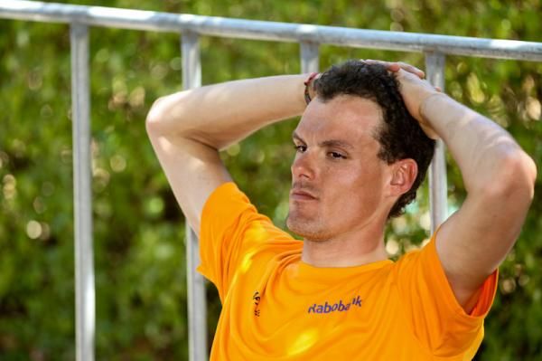 Luis Leon Sanchez relaxes after the stage