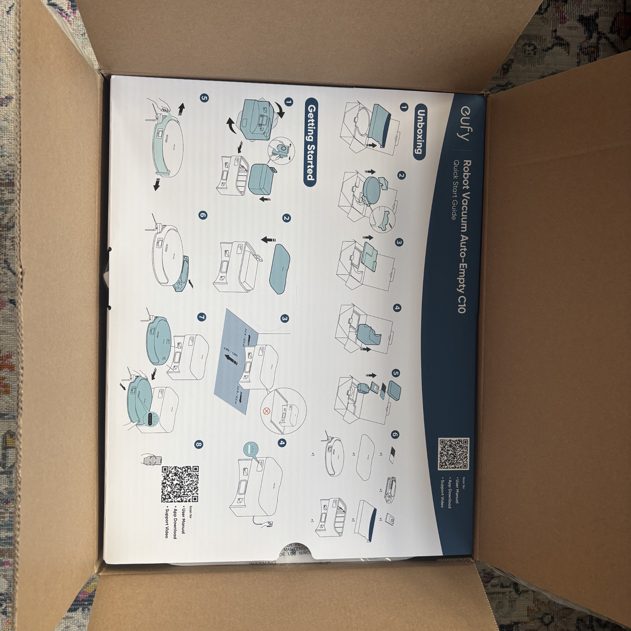 eufy Robot Vacuum C10 White with Self Empty Station unboxing