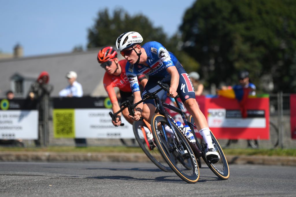 MONTREAL QUEBEC SEPTEMBER 15 Gil Gelders of Belgium and Team Soudal QuickStep competes in the breakaway during the 13th Grand Prix Cycliste de Montreal 2024 a 2091km one day race from Montreal to Montreal UCIWT on September 15 2024 in Montreal Quebec Photo by Alex BroadwayGetty Images