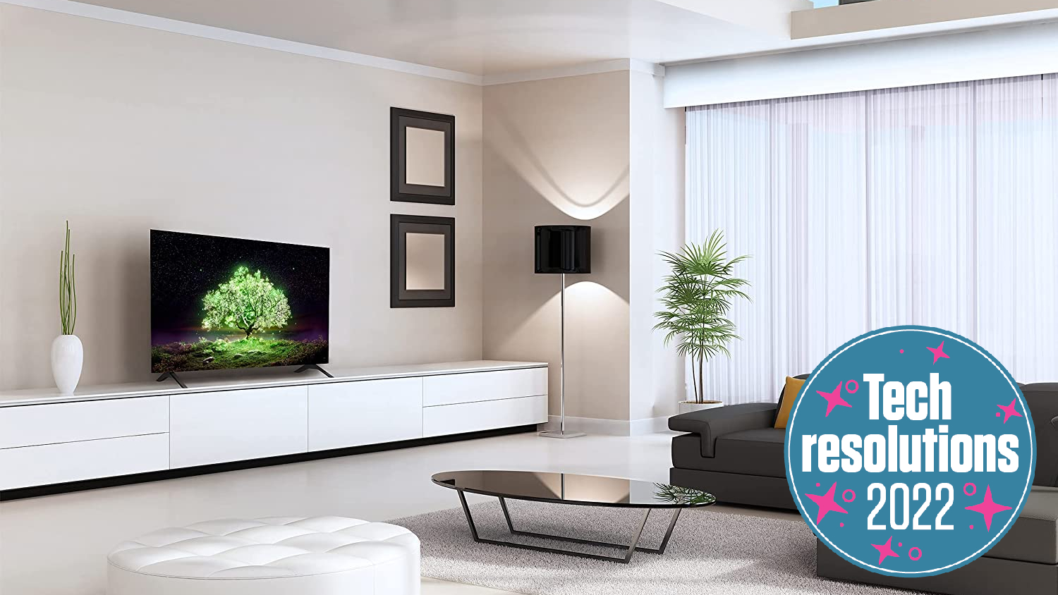 LG OLED TV in modern living room