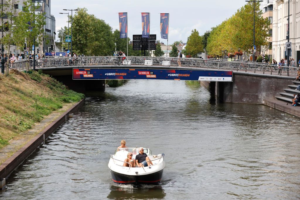 UTRECHT NETHERLANDS AUGUST 18 Detail view of La Vuelta decoration in the the streets of Utrecht during the 77th Tour of Spain 2022 Team Presentation LaVuelta22 WorldTour on August 18 2022 in Utrecht Netherlands Photo by Bas CzerwinskiGetty Images