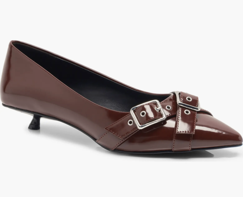 so nineties cabernet buckle heel