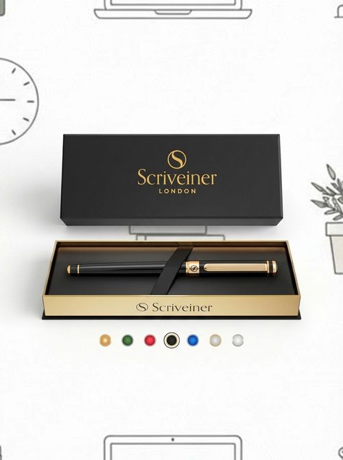 Scriveiner Black Lacquer Rollerball Pen