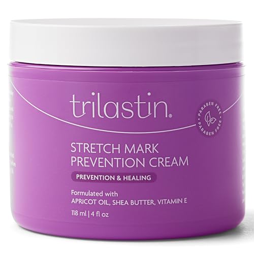 Trilastin Maternity Stretch Mark Cream for Pregnancy - 4 Fl Oz - Paraben-Free & Hypoallergenic - Prevents Stretch Marks & Improves Elasticity - Shea Butter & Belly Cream for Pregnant Women