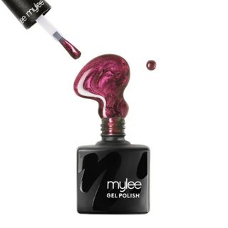 Mylee Cat Eye Gel Nail Polish in shade Gaia (a shimmery magenta), pictured on a white background