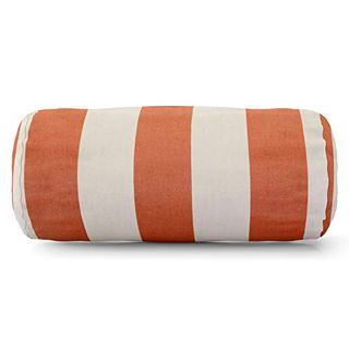 Majestic Home Goods Burnt Orange Vertical Strip Round Bolster