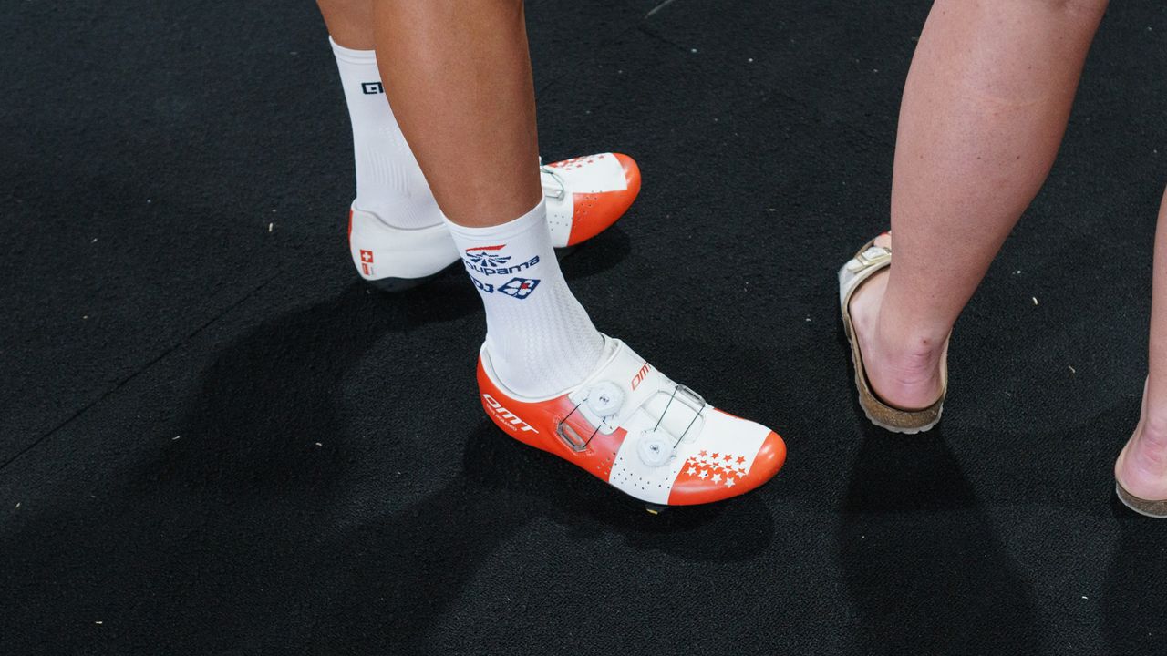 DMT shoes are a relatively rare sight in the pro-peloton
